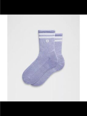 lululemon athletica Lavender Crew Socks with White Stripes